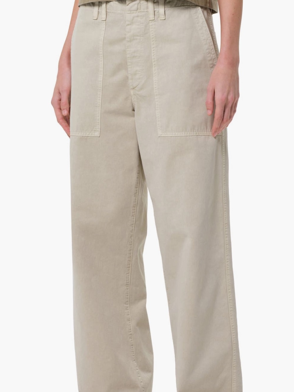Agolde yuna low rise Women's Wide-Leg utility pant in Light Tan